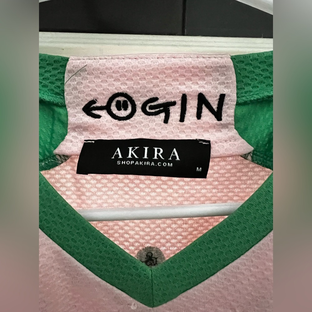 AKIRA Pink and Green cropped Jersey - Picture 3 of 4